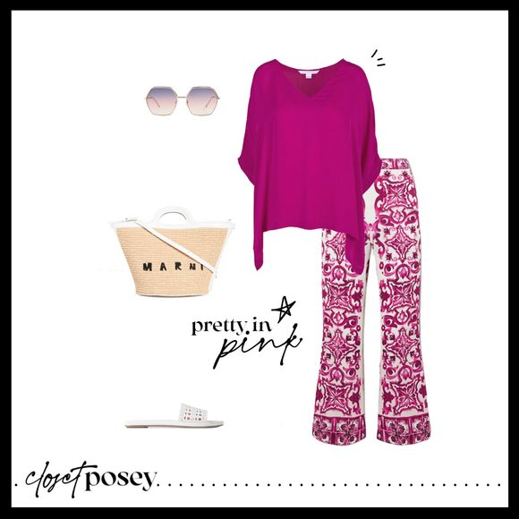 diane von furstenberg . adria blouse . summer beet . small - Picture 2 of 5